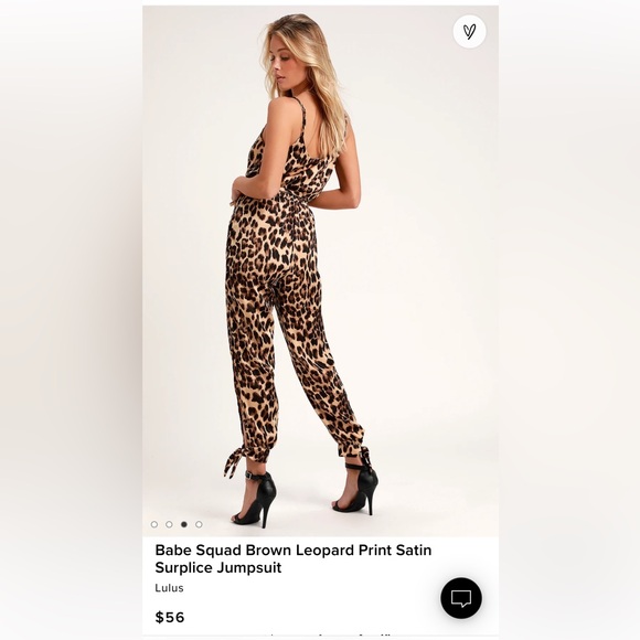 Lulu's Brown Leopard Print Satin Jumpsuit - Picture 4 of 4